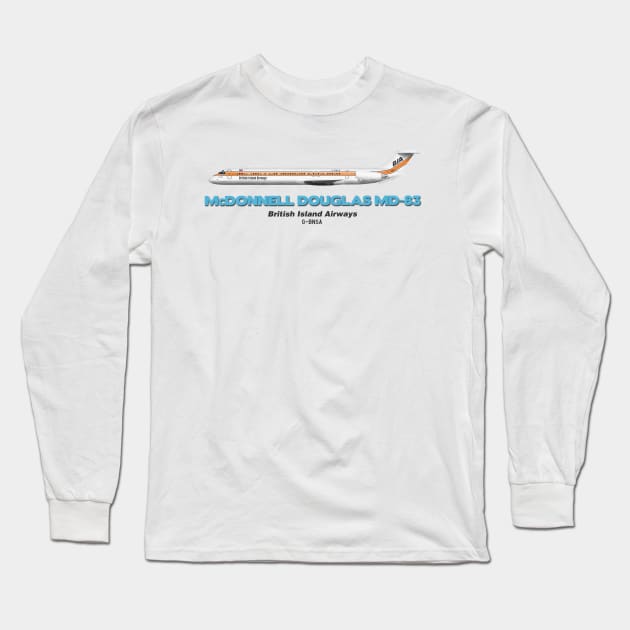 McDonnell Douglas MD-83 - British Island Airways Long Sleeve T-Shirt by TheArtofFlying